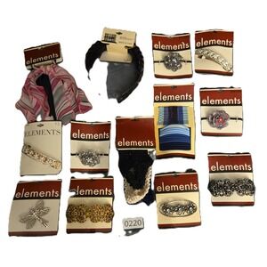 Vintage ELEMENTS Hair Accessories- Clips, Headbands, Hair Ties NEW IN PACKAGE